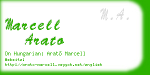 marcell arato business card